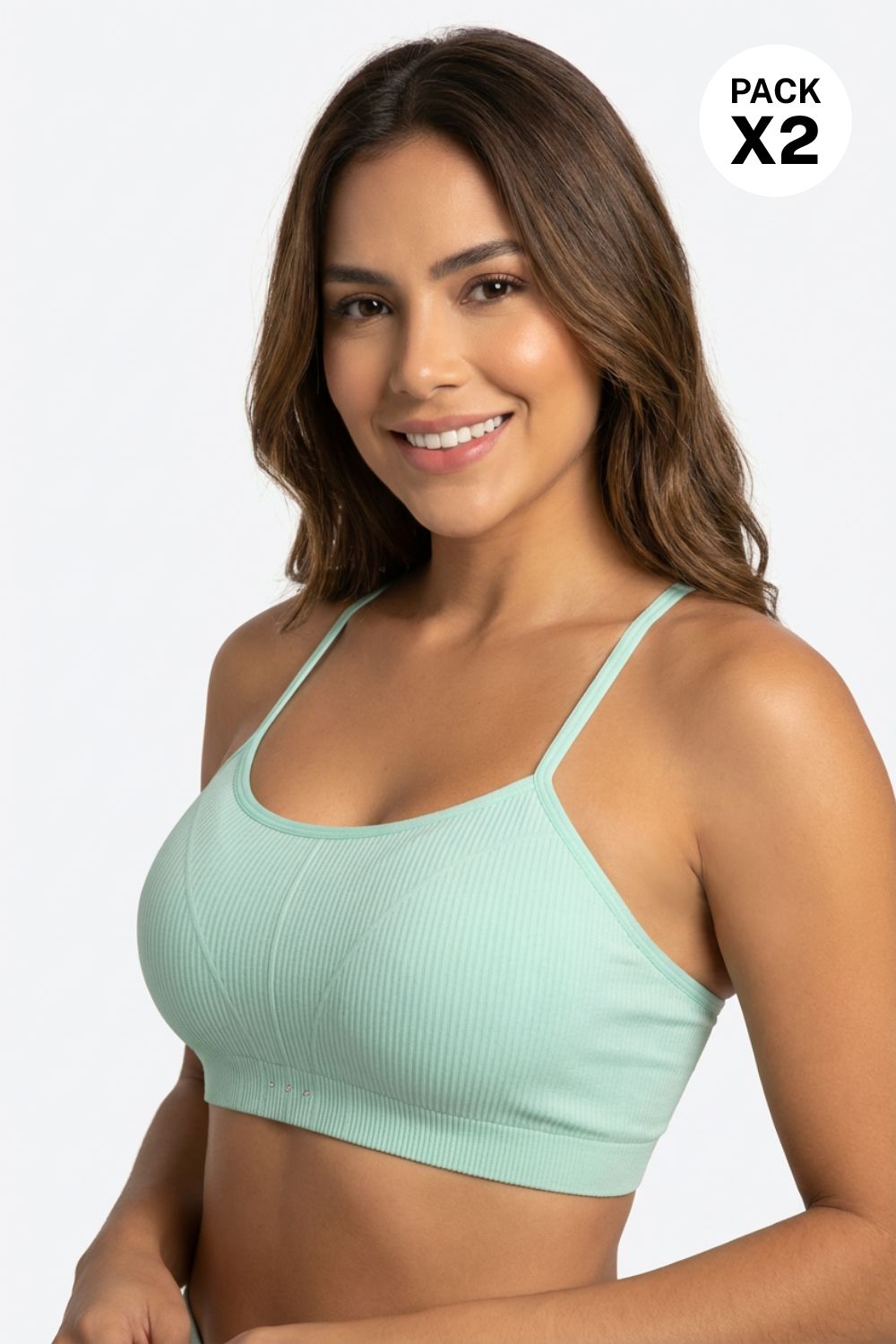 Top Con Tirantes Delgados Y Ajustables Paquete X2 Espalda Cruzada
